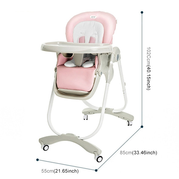 Portable Adjustable Folding Detachable Feeding High Chair(Princess powder)