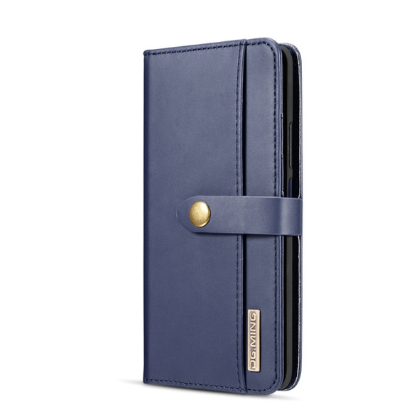 DG.MING Lambskin Detachable Horizontal Flip Magnetic Case for Huawei Mate 20 Pro, with Holder & Card Slots & Wallet (Blue)