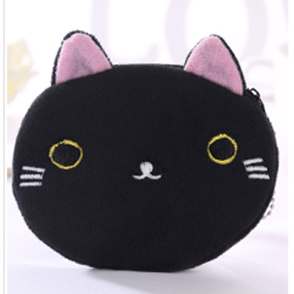 3 PCS Cute Cat Coin Purse Children Plush Coin Purse(Black+White)