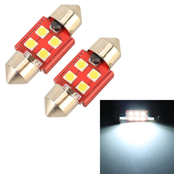 2 PCS 31mm DC12V / 1.6W / 6000K / 130LM 4LEDs SMD-3030 Car Reading Lamp (White Light)