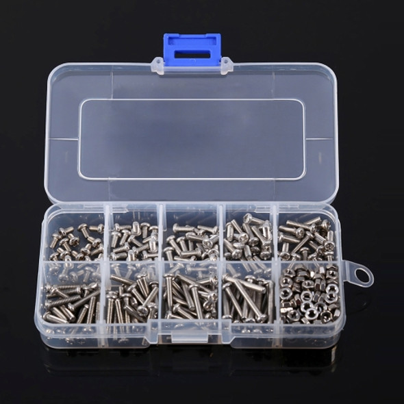 340 PCS DIN7985 Cross Screws Bolts Nut M3 Stainless Steel Pan Head Screw Set