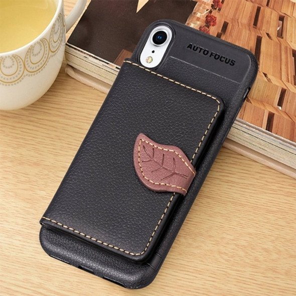 Litchi Texture PU + TPU Horizontal Flip Leather Case for iPhone XR, with Holder & Card Slots & Wallet & Photo Frame (Black)