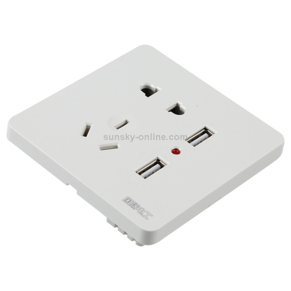 Universal Standard Wall Socket with 2 x USB Ports