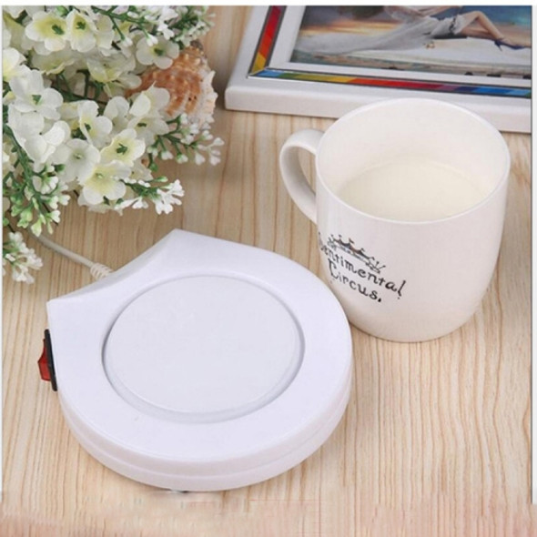 2 PCS Beverage Heater Tray Pad Milk Tea Coffee Mug Hot Drinks Cup Heater, Shape:Round(White)