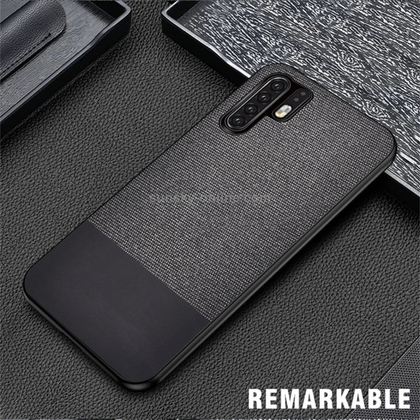 Shockproof Splicing PU + Cloth Protective Case for Huawei P30 Pro (Black)