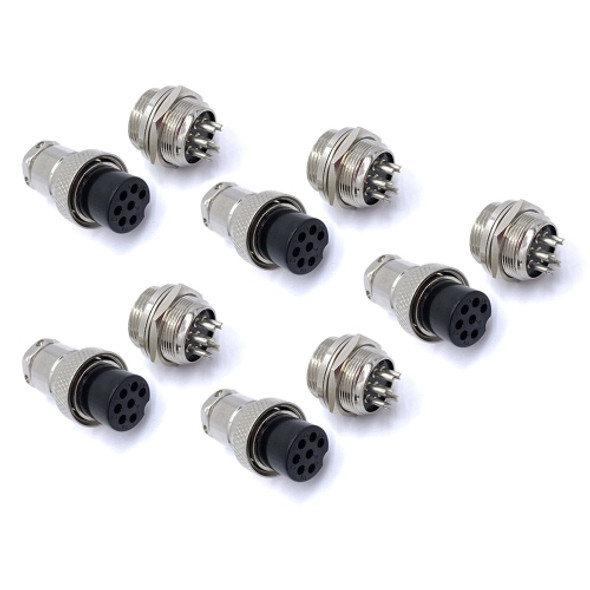 DIY 16mm 7-Pin GX16 Aviation Plug Socket Connector (5 Pcs in One Package, the Price is for 5 Pcs)