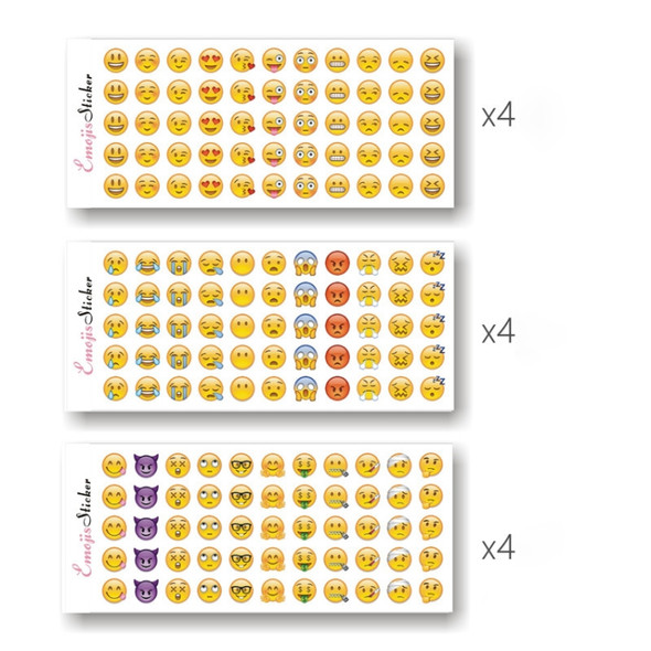 12 PCS Emoji Facial Stickers Creative Diary Decorative Sticker