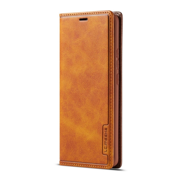 For Huawei Mate 20 Pro LC.IMEEKE LC-001 Series PU + TPU Color Matching Frosted Horizontal Flip Leather Case with Holder & Card Slot(Brown)
