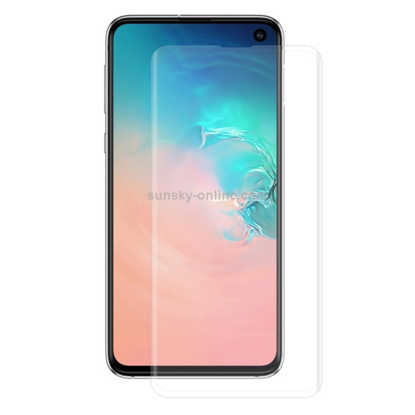 Edge Glue 3D Curved Edge Full Screen Tempered Glass Film for Galaxy S10, Fingerprint Unlock Is Not Supported(Transparent)