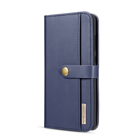 DG.MING Lambskin Detachable Horizontal Flip Magnetic Case for Huawei Mate 20, with Holder & Card Slots & Wallet (Blue)