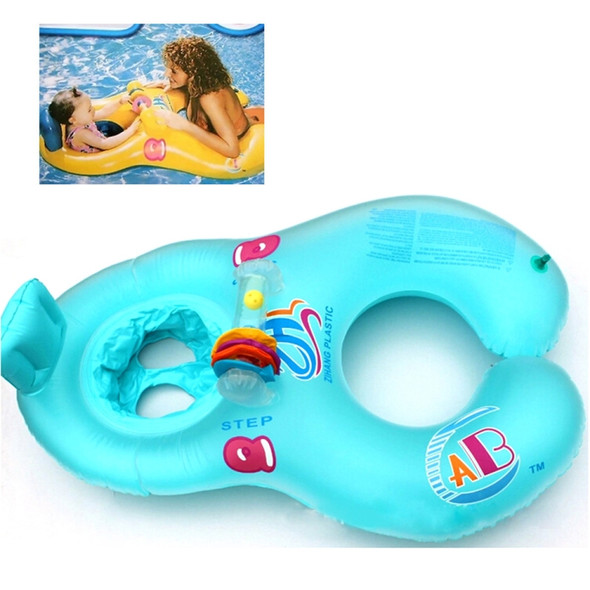 PVC Parent-child Double Swimming Circle Yacht without Tent, Size: 100 x 70cm(Blue)