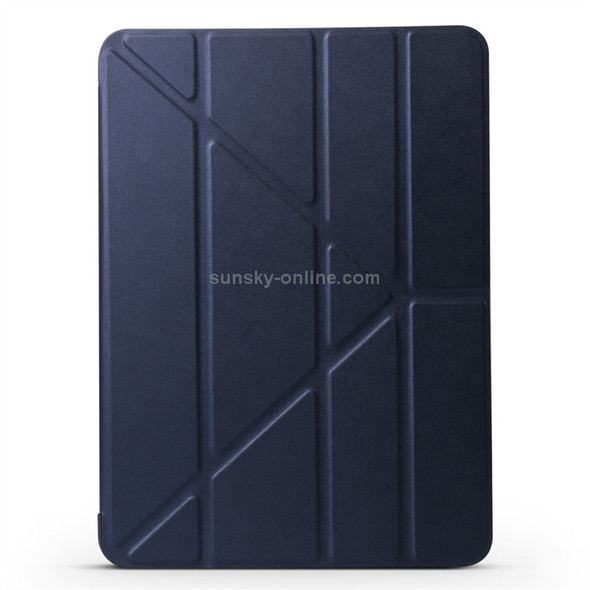 Millet Texture PU+ Silica Gel Full Coverage Leather Case for iPad Air (2019) / iPad Pro 10.5 inch, with Multi-folding Holder(Dark Blue)