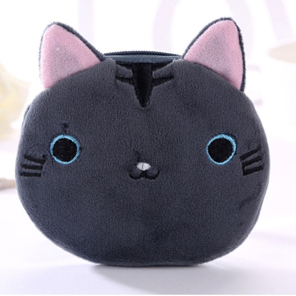 3 PCS Cute Cat Coin Purse Children Plush Coin Purse(Grey)