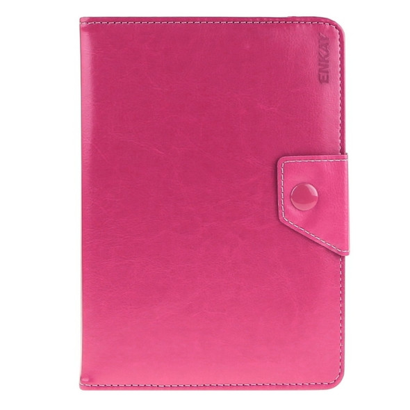 Universal Crazy Horse Texture Horizontal Flip Leather Case with Holder for 10 inch Tablet PC(Magenta)