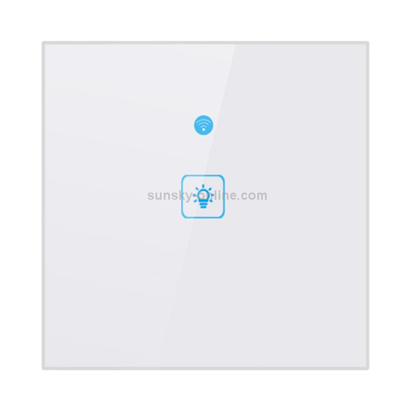 WS-UK-01 EWeLink APP & Touch Control 2A 1 Gang Tempered Glass Panel Smart Wall Switch, AC 90V-250V, UK Plug