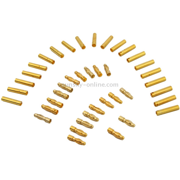 4.0mm Gold Plated Banana / Bullet Connectors with Heat Shrink Tubing (20-Pair)