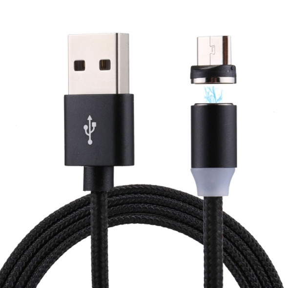 1m Weave Line USB to Micro USB Magnetic Charging Cable, For Samsung / Huawei / Xiaomi / Meizu / LG / HTC and Other Smartphones(Black)