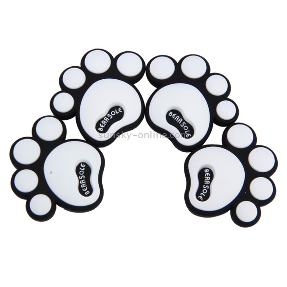 4 PCS Dog Footprint Shape Cartoon Style PVC Car Auto Protection Anti-scratch Door Guard Decorative Sticker(White)