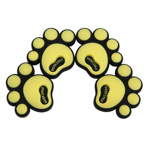 4 PCS Dog Footprint Shape Cartoon Style PVC Car Auto Protection Anti-scratch Door Guard Decorative Sticker(Yellow)