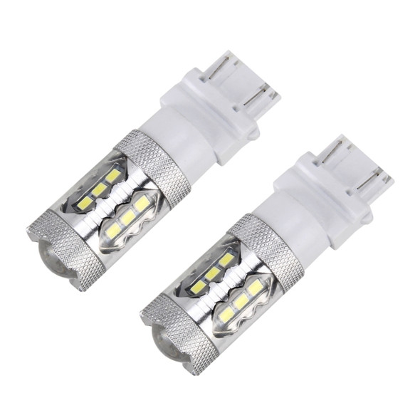 2 PCS T25 / 3156 5W 250LM 6000K Car Auto Turn Light Reversing Lights 16LEDs SMD-2835 Lamps, DC 12V(White Light)