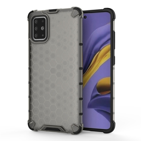 For Galaxy A51 Shockproof Honeycomb PC + TPU Protective Case(Black)