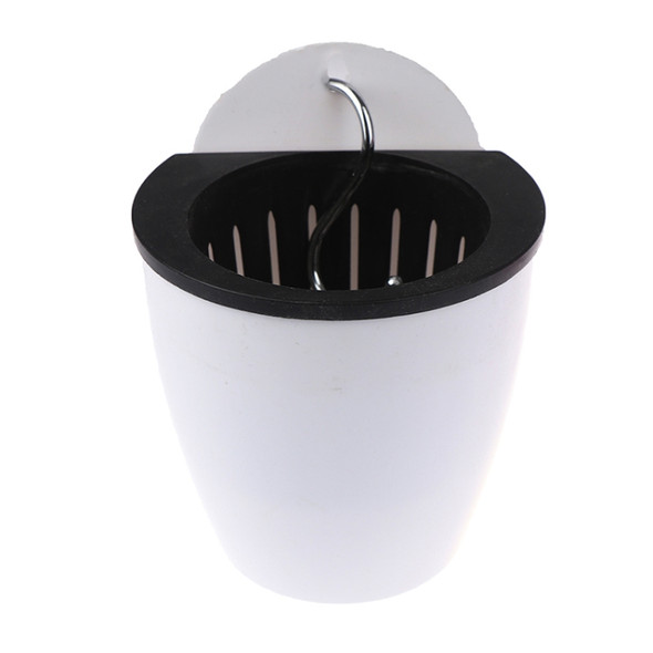 Lazy Flower Pots Automatic Water-absorbing Green Radish Meat Pills Hydroponics Wall-hung Circular Resin Plastic Flower Pots, Size: 11*6.9*10.5cm