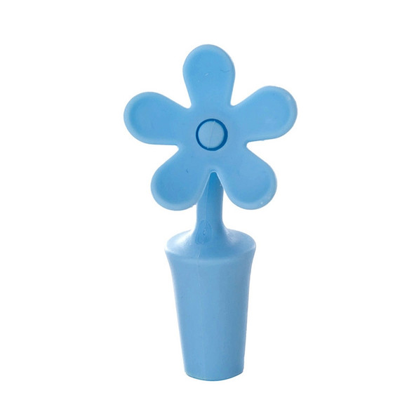 5 PCS Silicone Wine Stopper Flower Beer Stopper(Blue)