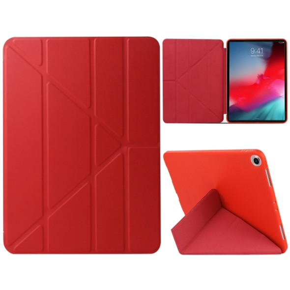 Millet Texture PU+ Silica Gel Full Coverage Leather Case for iPad Air (2019) / iPad Pro 10.5 inch, with Multi-folding Holder(Red)