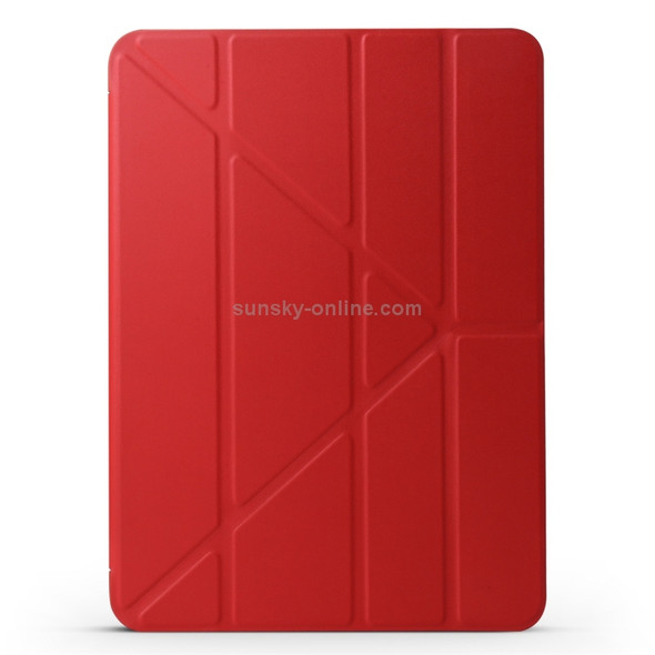 Millet Texture PU+ Silica Gel Full Coverage Leather Case for iPad Air (2019) / iPad Pro 10.5 inch, with Multi-folding Holder(Red)