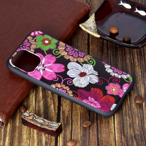 For iPhone 11 Pro Coloured Drawing Pattern Shockproof TPU Protective Case(Colorful Flower)