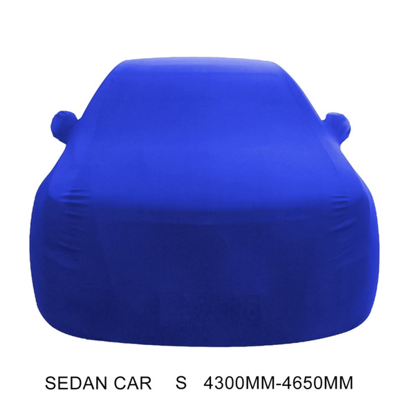 Anti-Dust Anti-UV Heat-insulating Elastic Force Cotton Car Cover for Sedan Car, Size: S, 4.3m~4.65m (Blue)