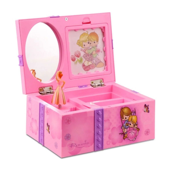 Girly Heart Dancing Girl Jewelry Storage Music Box, Style:Swing(Purple)