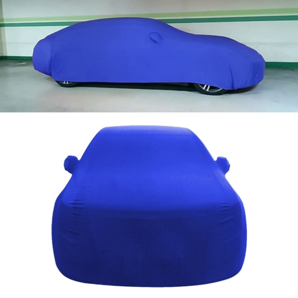 Anti-Dust Anti-UV Heat-insulating Elastic Force Cotton Car Cover for Business Car, Size: 4.8m~5.15m (Blue)