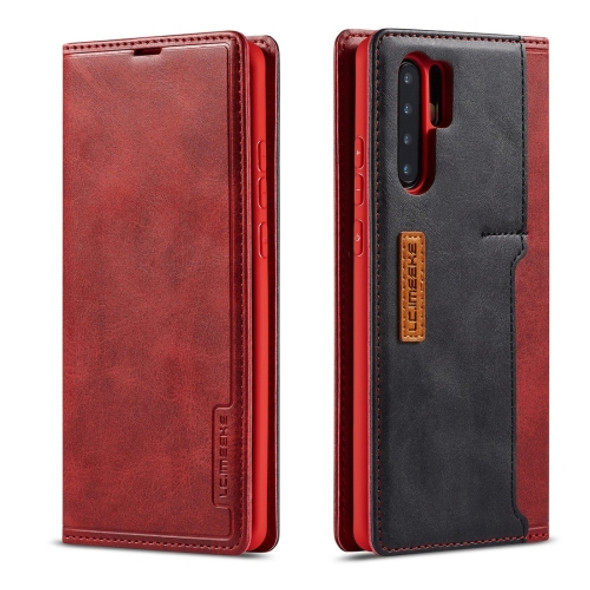 For Huawei P30 Pro LC.IMEEKE LC-001 Series PU + TPU Color Matching Frosted Horizontal Flip Leather Case with Holder & Card Slot(Red)