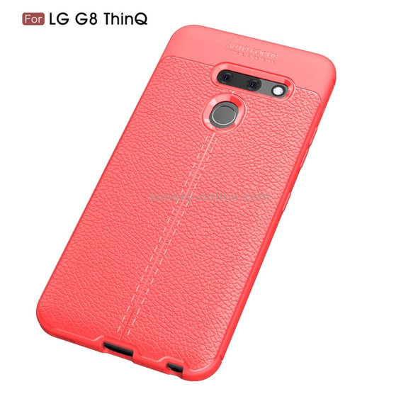 Litchi Texture TPU Shockproof Case for LG G8 ThinQ (Red)