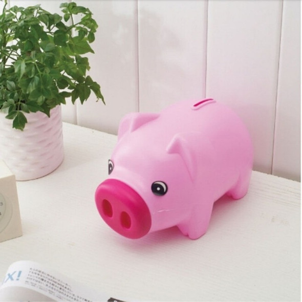 2 PCS Cartoon Pig Bank Coin Money Plastic Still Savings Toy Cash Safe Box(Red)