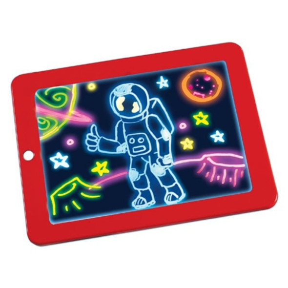 LED Writing Board 3D Magic Drawing Pad Creative Children Drawing Toys(Red)