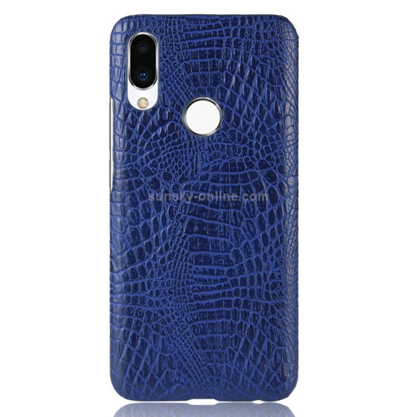 Shockproof Crocodile Texture PC + PU Case for Meizu Note 9 (Blue)