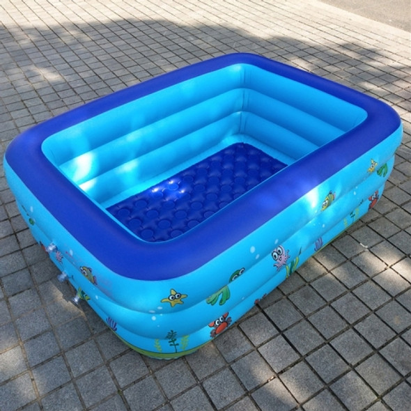 Household Children 1.5m Three Layers Rectangular Printing Inflatable Swimming Pool, Size: 150*110*50cm