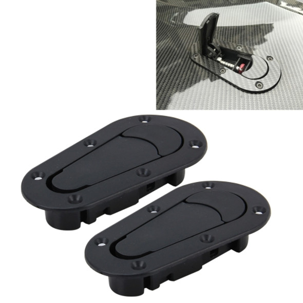 A Pair Car Carbon Fiber Cover Lock Modified Hood Lock General Racing Car Cover Lock(Black)