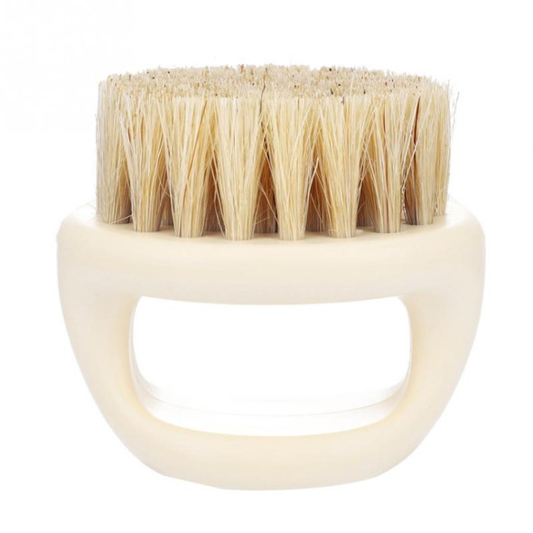 3 PCS Men Ring Design Portable Boar Brush White ABS Haircut Cleaning Shaving Brush(White)