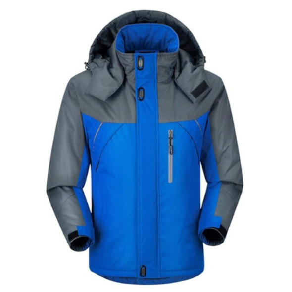 Men Winter Thick Fleece Waterproof Outwear Down Jackets Coats, Size: L(Blue)