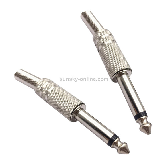 JL0057 6.36mm Audio Jack Connector (10 Pcs in One Package, the Price is for 10 Pcs)(Silver)