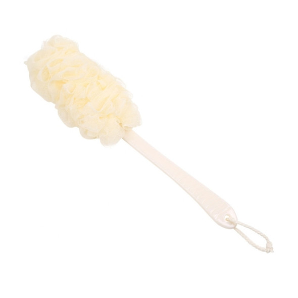 Long Handle Hanging Soft Mesh Back Body Bath Shower Brush(Beige)