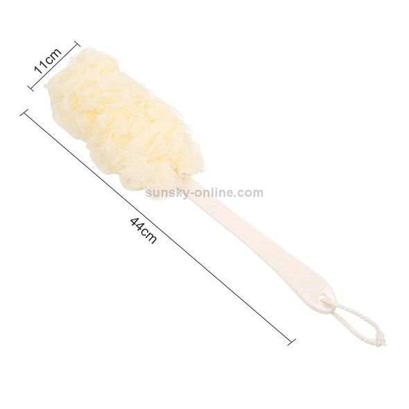 Long Handle Hanging Soft Mesh Back Body Bath Shower Brush(Beige)