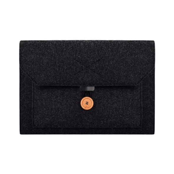 ND06 Multi-purpose Felt Button Laptop Inner Bag for 15.4 inch Laptop(Black)
