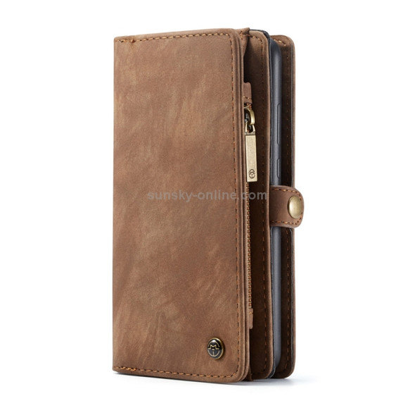 CaseMe Detachable Multifunctional Horizontal Flip Leather Case for Huawei P30 Pro, with Card Slot & Holder & Zipper Wallet & Photo Frame(Brown)