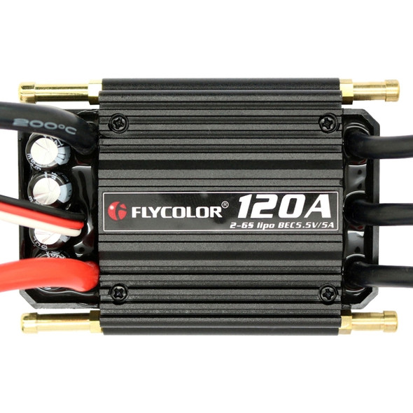 Flycolor Flymoster Series 120A 2-6S Waterproof Electronic Speed Controller for RC Boat