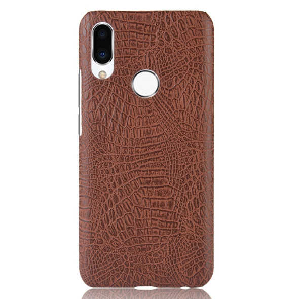 Shockproof Crocodile Texture PC + PU Case for Meizu Note 9 (Brown)