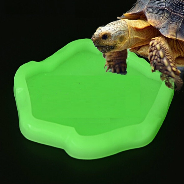 Lizard Resin Food Bowl Rock Reptile Drinking Tray, SIZE:18x14x2cm, Color:Luminous Green